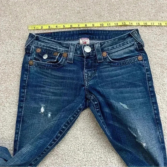 True Religion Jeans Rainbow Billy Blue Jeans Women Sz 26x29 Boot Cut 10572BLBT, - Picture 7 of 14